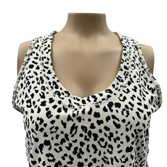 Athleta Shanti Crop Leopard Print Tank Top Stretch Sleeveless Scoopneck Women M - Picture 12 of 12